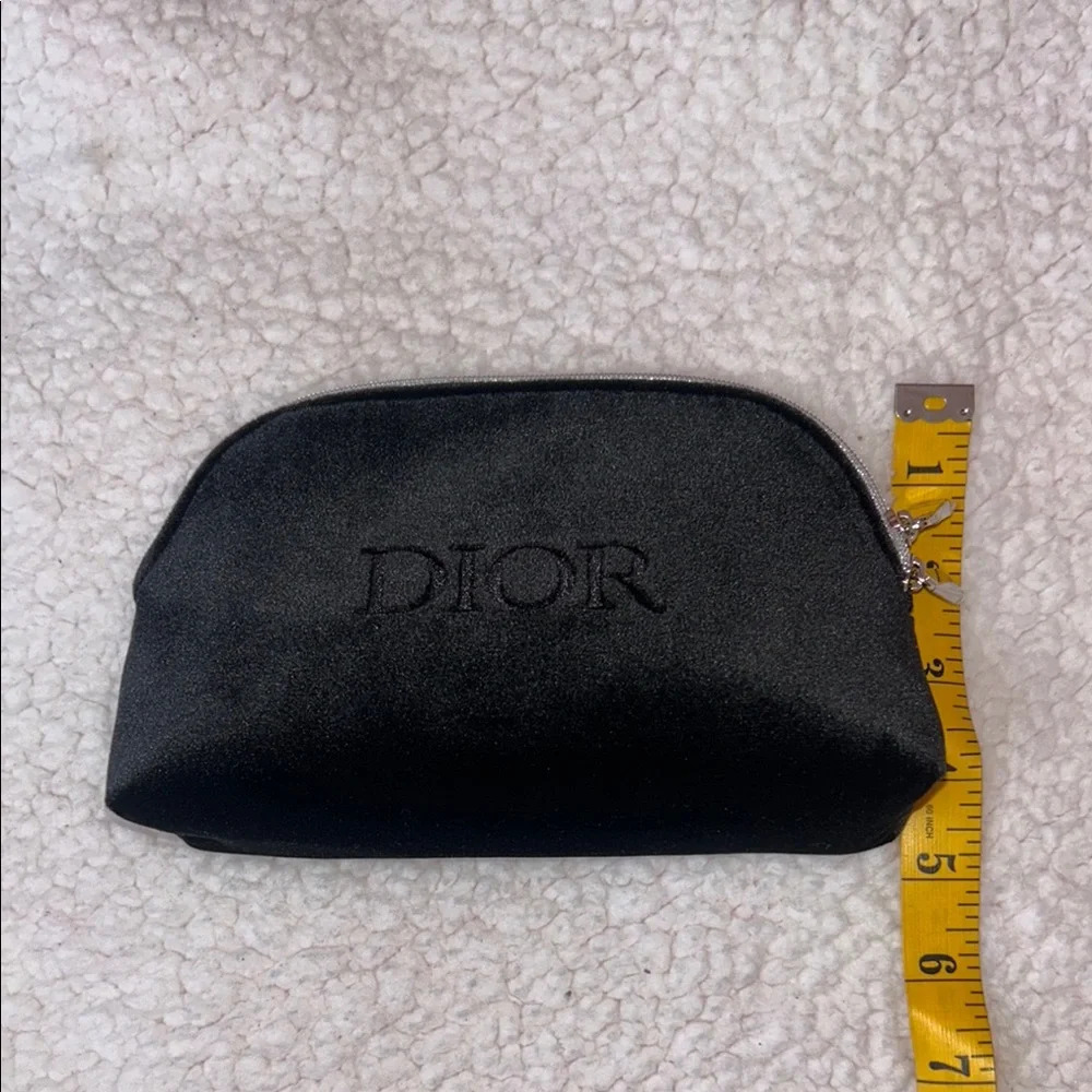 Dior Black velvet and Silver Cosmetic Bag Sleek Minimalist Design - Picture 3 of 8